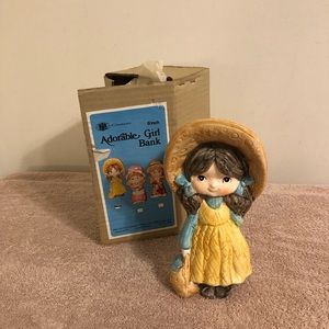 Vintage 1974 Chadwick Miller Adorable Girl Bank Yellow 8” Tall Made in Japan